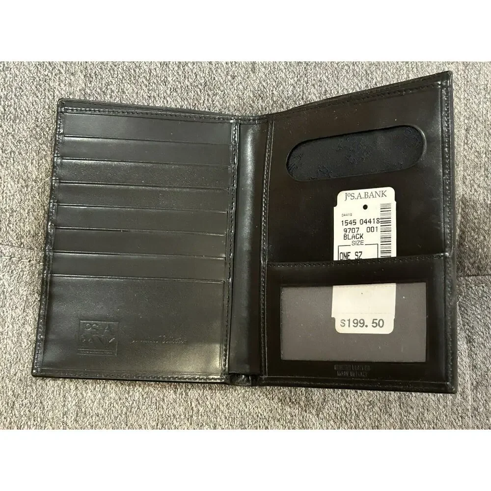 Jos A. Bank Men's Black Leather Wallet NIB